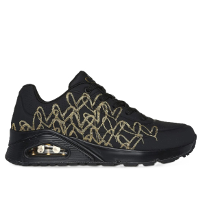 Skechers JGoldcrown: Uno - Golden Heart - Black - damesneakers