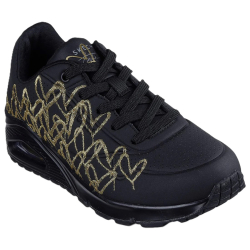 Skechers JGoldcrown: Uno - Golden Heart - Black - damesneakers